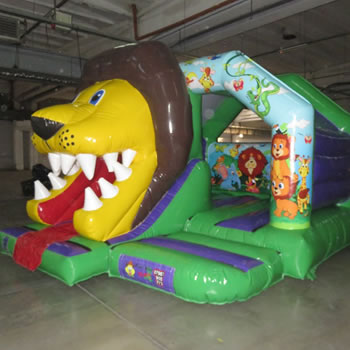Combo Lion Themed Bouncy Castle with Slide